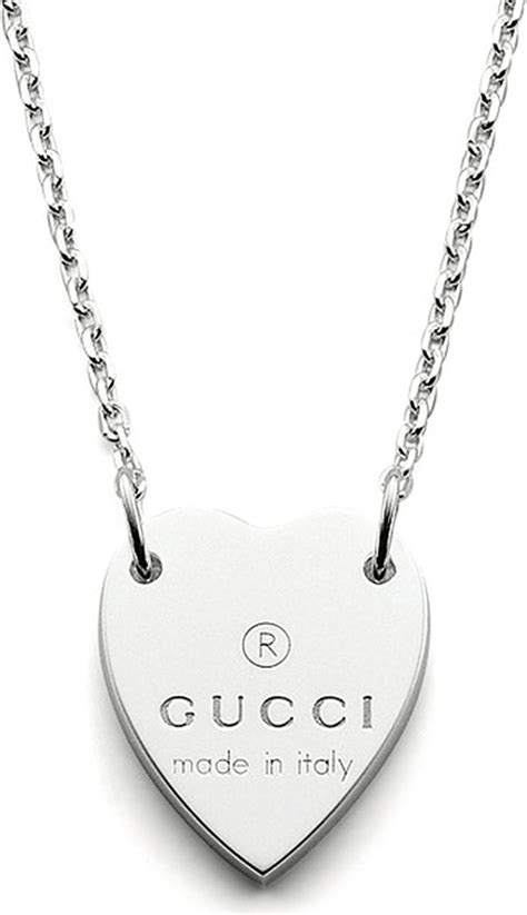 gucci silver heart pendant necklace|trademark necklace with heart pendant.